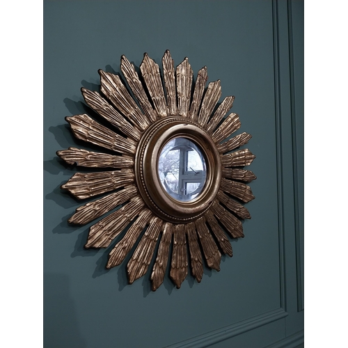 3 - Giltwood sunburst wall mirror. {71 cm Dia.}.