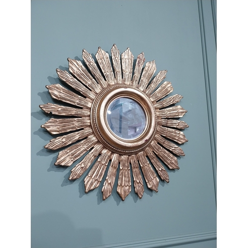 3 - Giltwood sunburst wall mirror. {71 cm Dia.}.