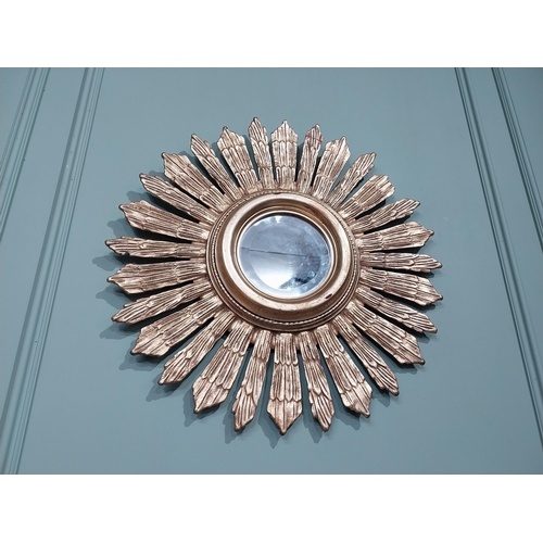 3 - Giltwood sunburst wall mirror. {71 cm Dia.}.