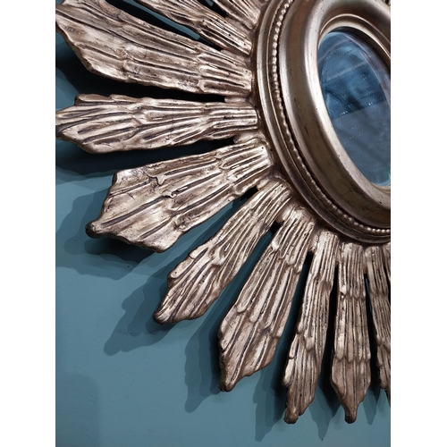 3 - Giltwood sunburst wall mirror. {71 cm Dia.}.