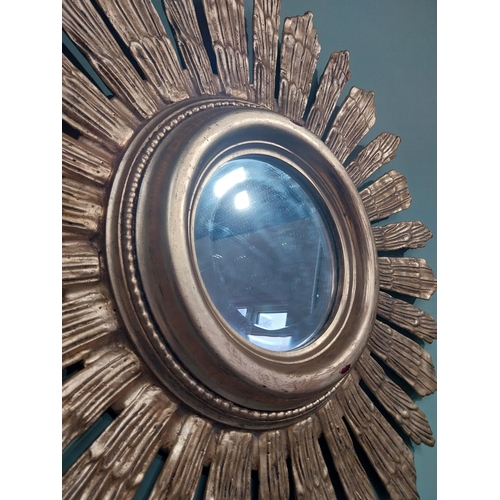 3 - Giltwood sunburst wall mirror. {71 cm Dia.}.