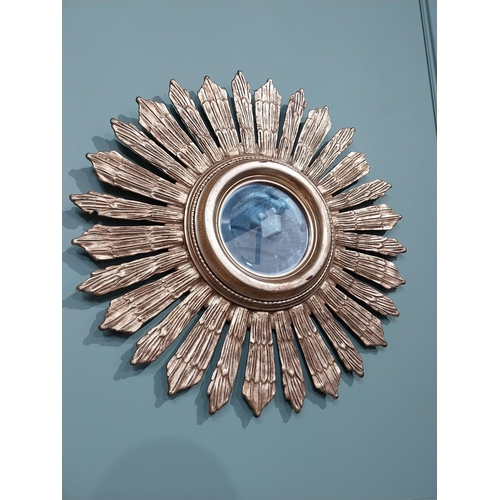 3 - Giltwood sunburst wall mirror. {71 cm Dia.}.