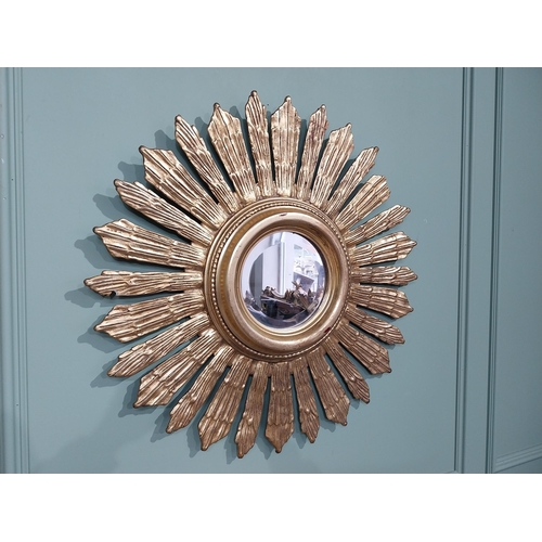 3 - Giltwood sunburst wall mirror. {71 cm Dia.}.