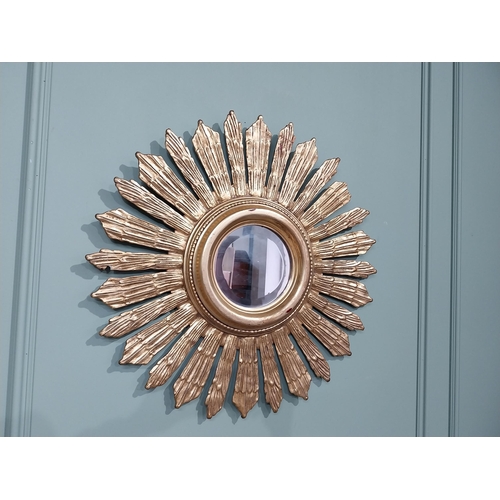 3 - Giltwood sunburst wall mirror. {71 cm Dia.}.