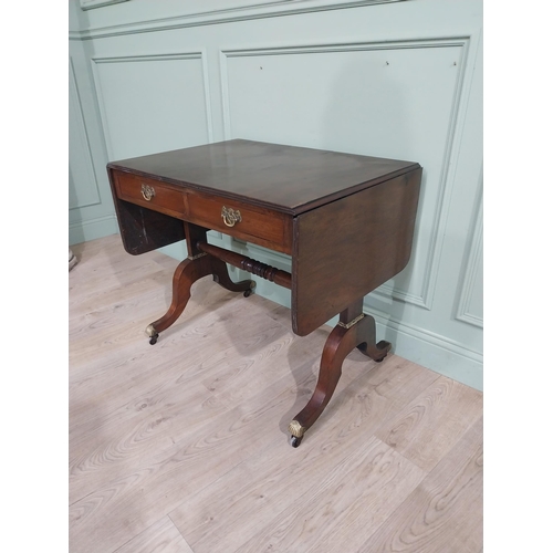 300A - 19th C. mahogany sofa table. {74 cm H x 84 cm W x 60 cm D}.