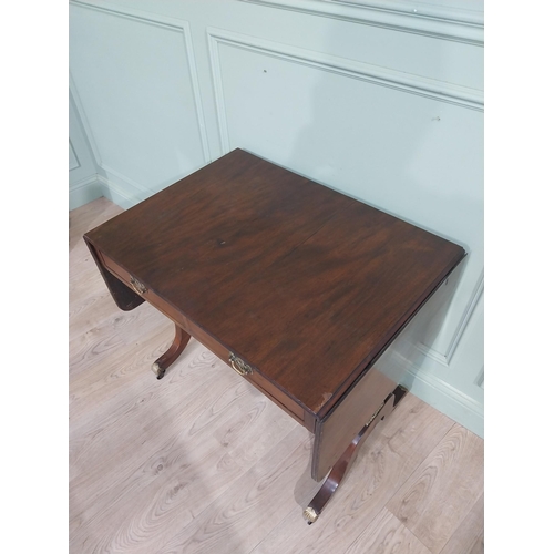 300A - 19th C. mahogany sofa table. {74 cm H x 84 cm W x 60 cm D}.