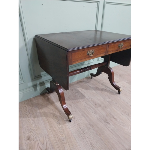 300A - 19th C. mahogany sofa table. {74 cm H x 84 cm W x 60 cm D}.