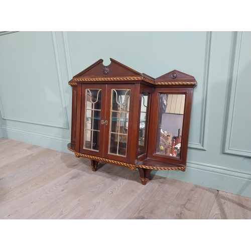 305 - Edwardian and  satinwood mirrored back wall cabinet. {78 cm H x  91 cm W  x 23 cm D}.