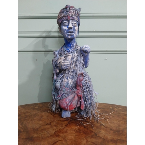 307 - African painted Fetish Figure. {55 cm H x 30 cm W x 25 cm D}.