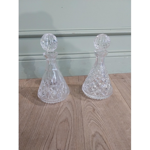 313 - Two Waterford cut glass crystal decanters. {26 cm H}