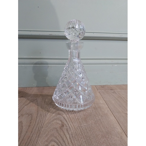 313 - Two Waterford cut glass crystal decanters. {26 cm H}