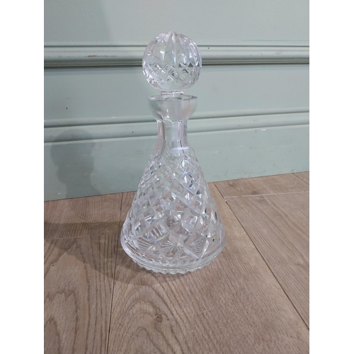 313 - Two Waterford cut glass crystal decanters. {26 cm H}