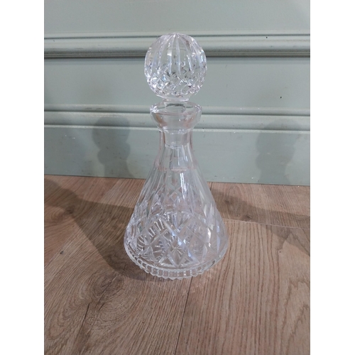 313 - Two Waterford cut glass crystal decanters. {26 cm H}