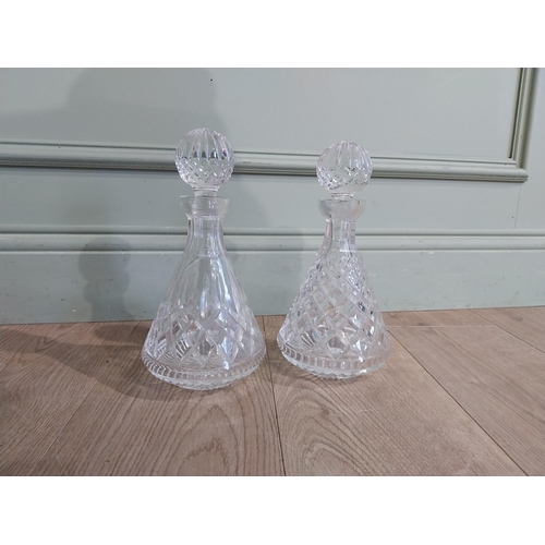 313 - Two Waterford cut glass crystal decanters. {26 cm H}