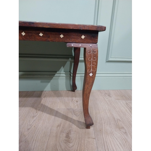 315 - 1950�s rosewood and bone Inlaid Moroccan coffee table {45 cm H x 75 cm W x 43 cm D}