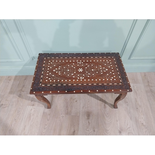 315 - 1950�s rosewood and bone Inlaid Moroccan coffee table {45 cm H x 75 cm W x 43 cm D}