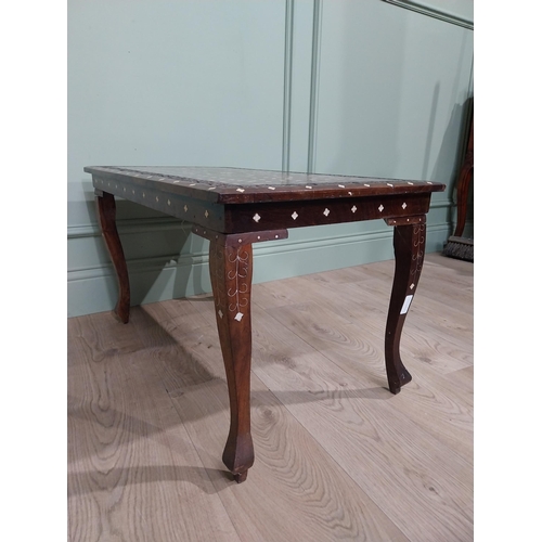 315 - 1950�s rosewood and bone Inlaid Moroccan coffee table {45 cm H x 75 cm W x 43 cm D}