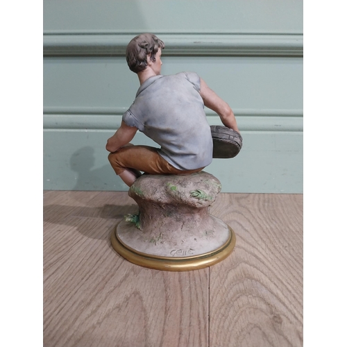 320 - Capodimonte figure of Gentleman. {21 cm H x 15 cm W x 17 cm D}.