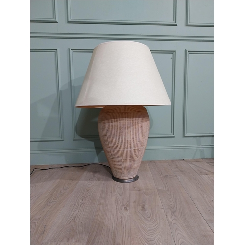 321 - Good quality large table lamp with cloth shade. {96 cm H x 70 cm Dia.}.