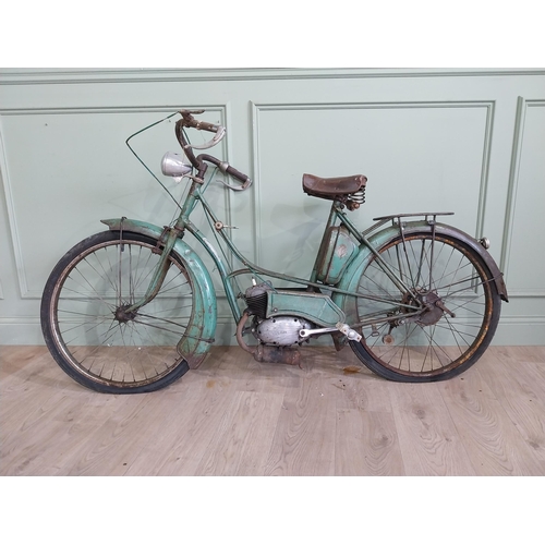 326 - Early 20th C. Petit Breton green autocycle. {96 cm H x 173 cm W x 58 cm D}.