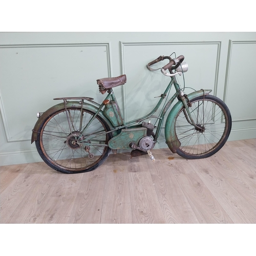 326 - Early 20th C. Petit Breton green autocycle. {96 cm H x 173 cm W x 58 cm D}.