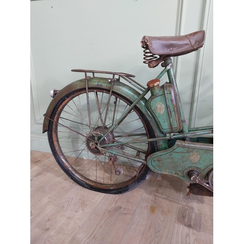 326 - Early 20th C. Petit Breton green autocycle. {96 cm H x 173 cm W x 58 cm D}.