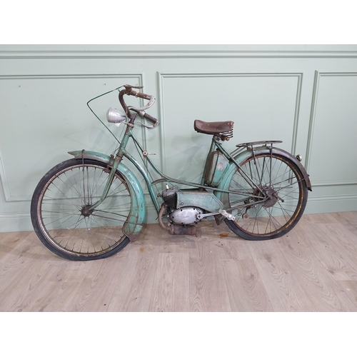 326 - Early 20th C. Petit Breton green autocycle. {96 cm H x 173 cm W x 58 cm D}.