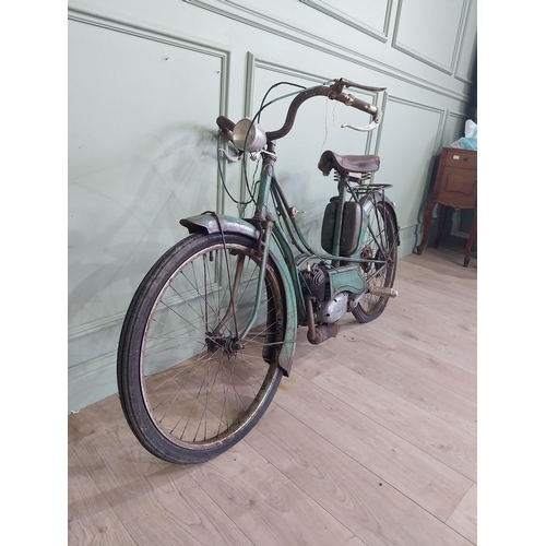 326 - Early 20th C. Petit Breton green autocycle. {96 cm H x 173 cm W x 58 cm D}.