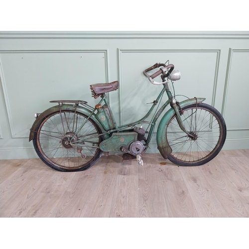 326 - Early 20th C. Petit Breton green autocycle. {96 cm H x 173 cm W x 58 cm D}.