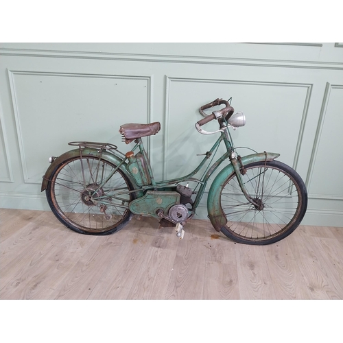 326 - Early 20th C. Petit Breton green autocycle. {96 cm H x 173 cm W x 58 cm D}.