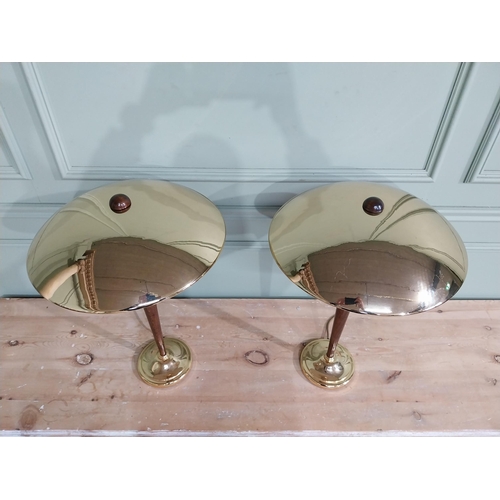 327 - Pair of Italian mid century mushroom shade table lamps. {62 cm H x 38 cm Dia.}.