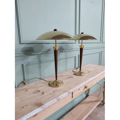 327 - Pair of Italian mid century mushroom shade table lamps. {62 cm H x 38 cm Dia.}.