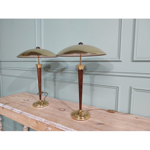 327 - Pair of Italian mid century mushroom shade table lamps. {62 cm H x 38 cm Dia.}.