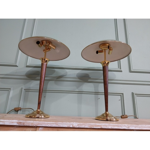 327 - Pair of Italian mid century mushroom shade table lamps. {62 cm H x 38 cm Dia.}.