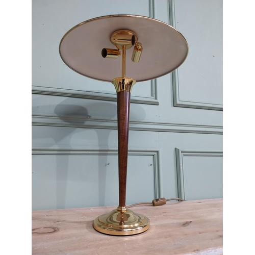 327 - Pair of Italian mid century mushroom shade table lamps. {62 cm H x 38 cm Dia.}.