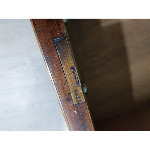 335 - Mahogany pedestal desk with inset leather top in the Victorian style. {77 cm H x 122 cm W x 61 cm}.