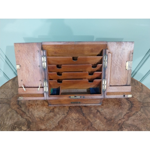 350 - Edwardian oak letter box with fitted interior. {30 cm H x 30 cm W x 19 cm D}.