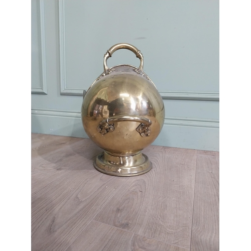 357 - Victorian brass coal helmet. {43 cm H x 50 cm W x 29 cm D}.