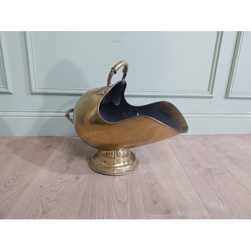 357 - Victorian brass coal helmet. {43 cm H x 50 cm W x 29 cm D}.