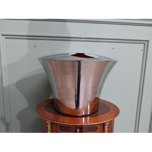 370 - French chrome champagne bucket. {25 cm H x 37 cm Dia.}