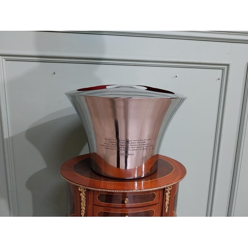 370 - French chrome champagne bucket. {25 cm H x 37 cm Dia.}