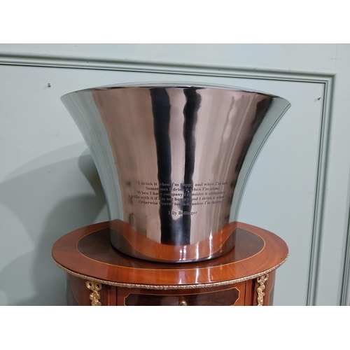 370 - French chrome champagne bucket. {25 cm H x 37 cm Dia.}