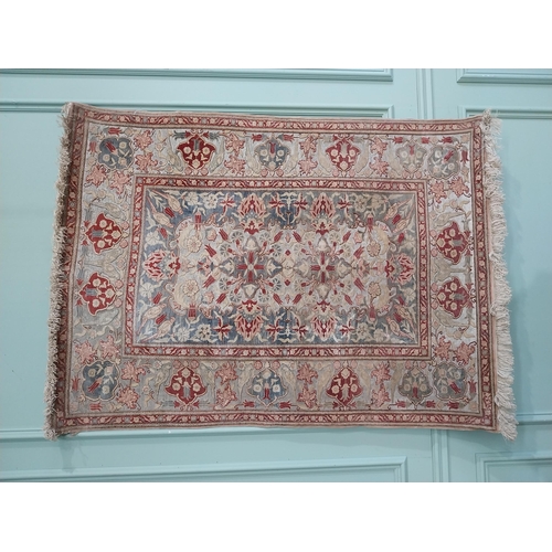 38 - Fine quality Oriental Kum Kapi silk and metal thread rug  decorated with Parrot from Istanbul. {134 ... 