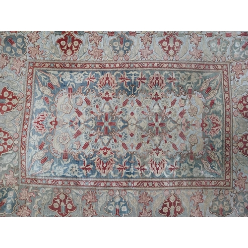 38 - Fine quality Oriental Kum Kapi silk and metal thread rug  decorated with Parrot from Istanbul. {134 ... 