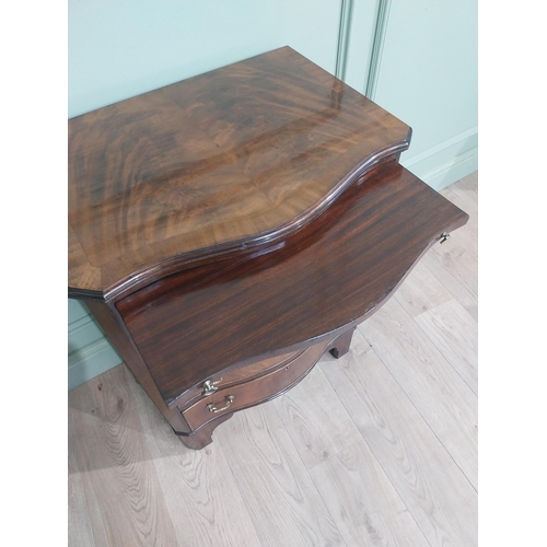 383 - 19th C. Mahogany serpentine front chest of drawers with brush slide over four long drawers. {82 cm H... 