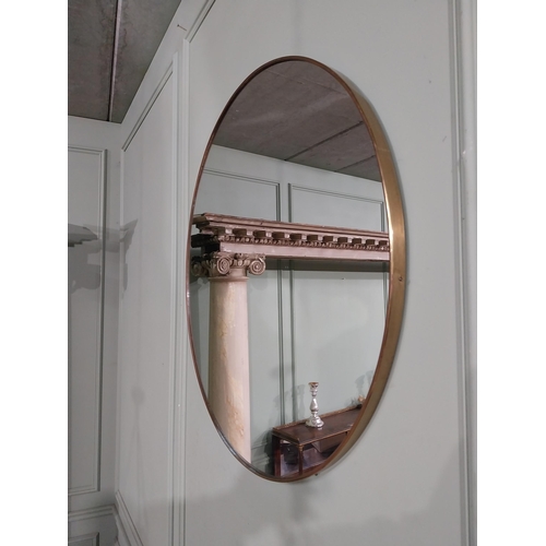 40 - Mid century Italian brass Gio Ponti mirror. {81 cm Dia.}.