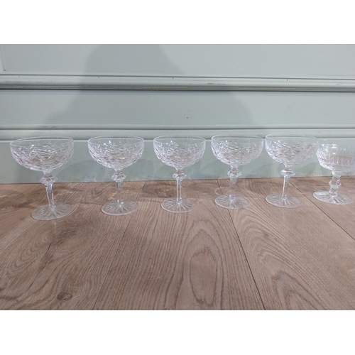 402 - Set of five Waterford glass crystal champagne glasses. {14 cm H} and set of five Waterford glass cry... 