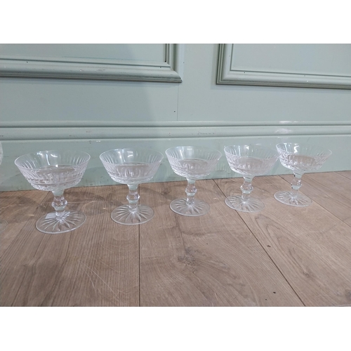 402 - Set of five Waterford glass crystal champagne glasses. {14 cm H} and set of five Waterford glass cry... 