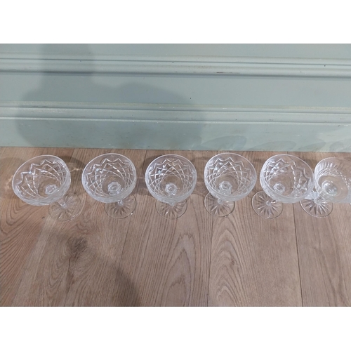 402 - Set of five Waterford glass crystal champagne glasses. {14 cm H} and set of five Waterford glass cry... 