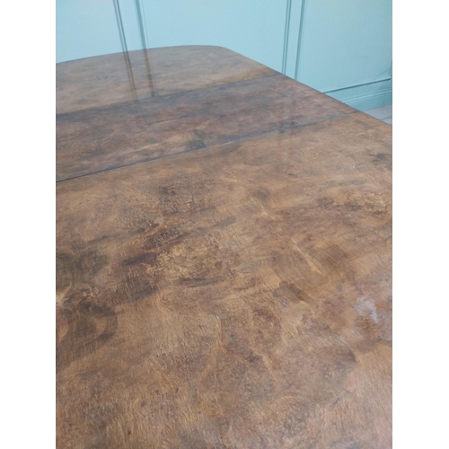 405 - Edwardian walnut two pod dining table with extra leaf in the Georgian style. {72 cm H x 210 cm W  x1... 